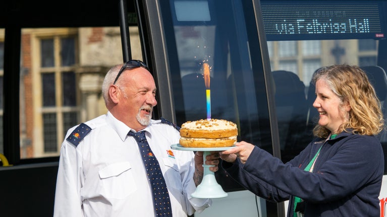 Felbrigg's general manager presents Sanders driver a cake
